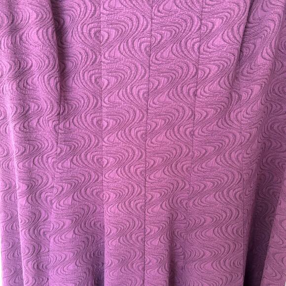 Danny & Nicole Womens 2X Purple Textured Knit Fit & Flare Dress Career Party - Picture 6 of 9